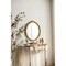 Vintage Oval Wall Mirror Gold Wooden Frame Decorative Home Accent
